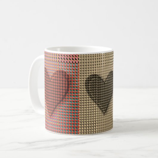 Rotes Herz Kaffeetasse (Vorderseite Links)