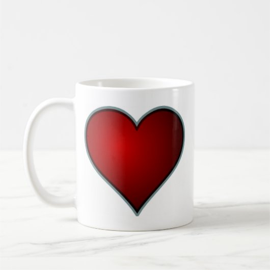 Rotes Herz Kaffeetasse (Links)