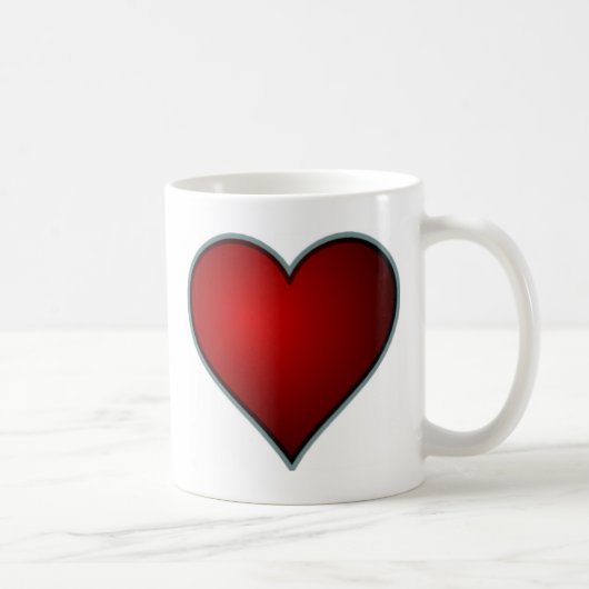 Rotes Herz Kaffeetasse (Rechts)