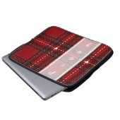 Rotes Herz Karo Laptopschutzhülle (Vorne Knopf)