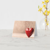 Rotes Herz. Karte (Gelbe Blume)