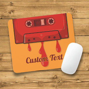 Rotes Herz-Kassetten-Mauspad Mousepad