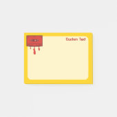 Rotes Herz Kassettenrekorder Post-it Klebezettel (Vorderseite)