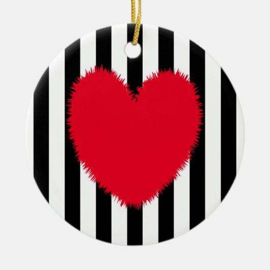 Rotes Herz Keramik Ornament (Vorne)