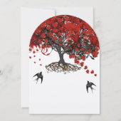 Rotes Herz Leaf Tree Hochzeitseinladungen Einladung (Rückseite)