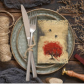 Rotes Herz Leaf Tree Mittelalterliche Hochzeit der Einladung