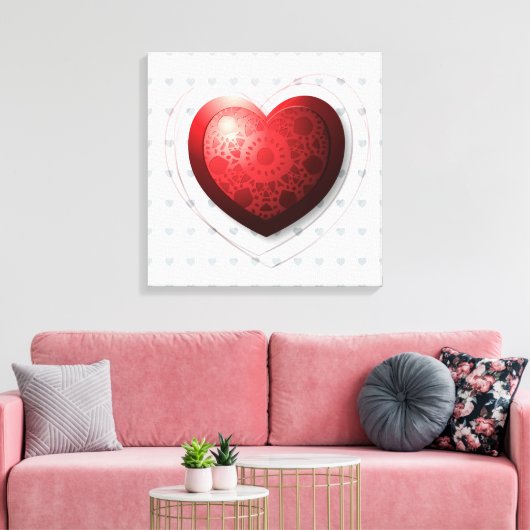 Rotes Herz, Leinwand (Insitu (Wohnzimmer))