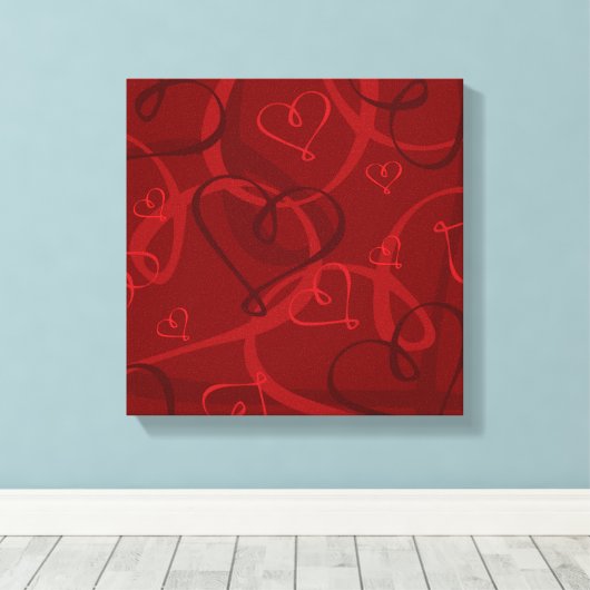 Rotes Herz Leinwanddruck (Insitu (Holzboden))