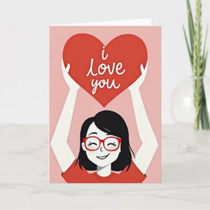 Rotes Herz Liebe Faux-Goldfolienkarte Karte
