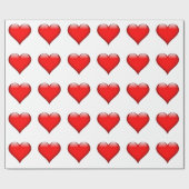 Rotes Herz Liebe Geschenkpapier (Flach)