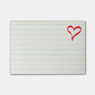 Rotes Herz Liebe Hochzeit, Brautpartys, Verlobung Post-it Klebezettel