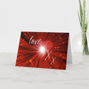 Rotes Herz 'Liebe & Küsse' Grußkarte Karte