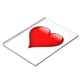 Rotes Herz Liebe Notizblock (Linke Seite)
