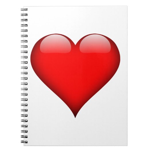 Rotes Herz Liebe Notizblock (Vorderseite)