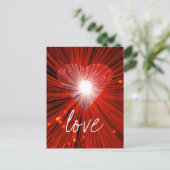 Rotes Herz "Liebe" Postkarte (Stehend Vorderseite)