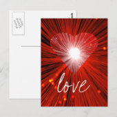 Rotes Herz "Liebe" Postkarte (Vorne/Hinten)