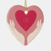 Rotes Herz Liebe Romantischer Valentinstag Keramikornament (Rechts)