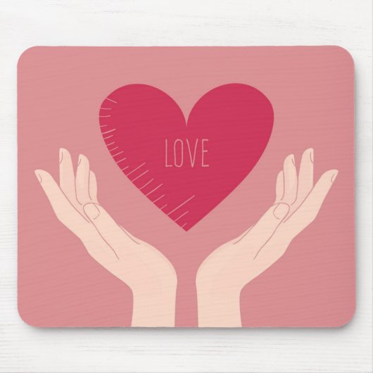 Rotes Herz Liebe Romantischer Valentinstag Mousepad (Vorne)