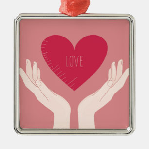 Rotes Herz Liebe Romantischer Valentinstag Ornament Aus Metall