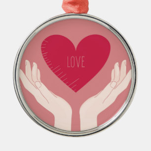 Rotes Herz Liebe Romantischer Valentinstag Ornament Aus Metall