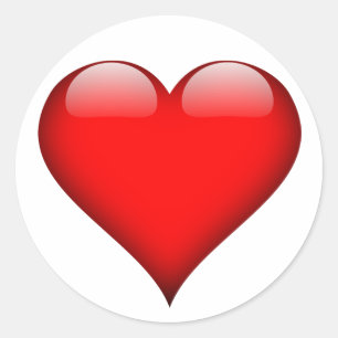 Rotes Herz Liebe Runder Aufkleber