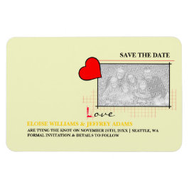 Rotes Herz Liebe Save the Date Foto Magnet