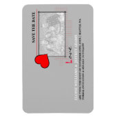 Rotes Herz Liebe Save the Date Foto Magnet (Vertikal)