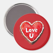 Rotes Herz Liebe Sie Cookie Magnet (Vorderseite/Rückseite)