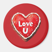 Rotes Herz Liebe Sie Cookie Magnet (Vorne)