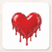 Rotes Herz Liebe Untersetzer (Vorderseite)