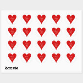 Rotes Herz Liebe Valentinstag Name & Monogramm Runder Aufkleber (Blatt)
