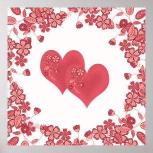 rotes Herz Liebe Valentinstag Poster