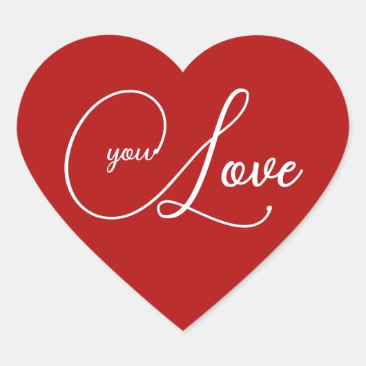 Rotes Herz ''LIEBE Y'' für Valentine's Heart Stick Herz-Aufkleber (Vorderseite)