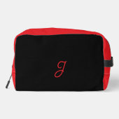 Rotes Herz Lippenstift Custom Initial Design Waschbeutel (Rückseite)