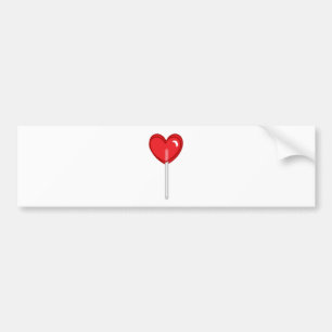 rotes Herz Lutscher Autoaufkleber