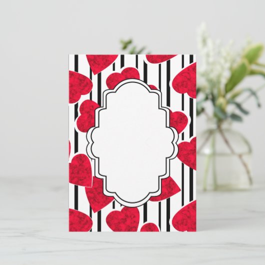 Rotes Herz Menükarte (Stehend Vorderseite)