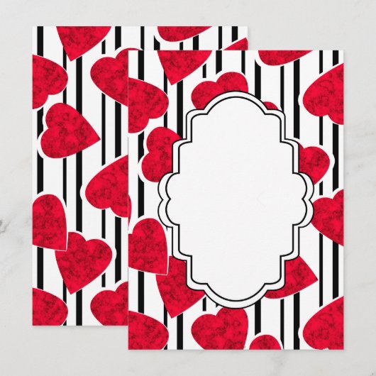 Rotes Herz Menükarte (Vorne/Hinten)