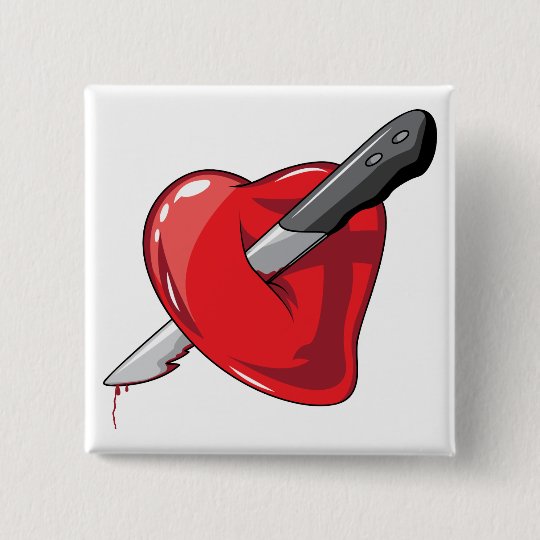 Rotes Herz Messer In Der Herz Liebe Button Zazzle De