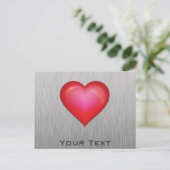 Rotes Herz; Metallaussehen Postkarte (Stehend Vorderseite)