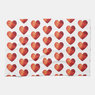 Rotes Herz minimalistisch romantisch Geschirrtuch