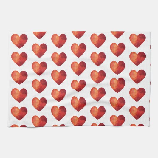 Rotes Herz minimalistisch romantisch Geschirrtuch (Horizontal)
