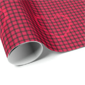 Rotes Herz mit Amaranth Weave Muster Geschenkpapier (Rolleneckpunkt)