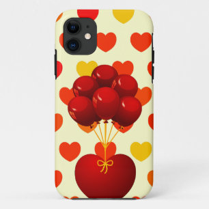 Rotes Herz mit Ballons Case-Mate iPhone Hülle