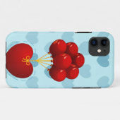 Rotes Herz mit Ballons Case-Mate iPhone Hülle (Rückseite (Horizontal))