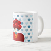 Rotes Herz mit Ballons, Jumbo-Tasse (Vorderseite Rechts)