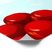 Rotes Herz mit Ballons, Plakat (Ecke)