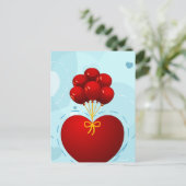 Rotes Herz mit Ballons, Postkarte (Stehend Vorderseite)