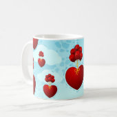 Rotes Herz mit Ballons, Tasse (Vorderseite Links)
