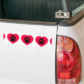 Rotes Herz mit Dog Paw Print Autoaufkleber (Auf Lkw)