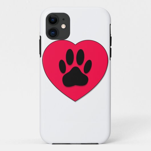 Rotes Herz mit Dog Paw Print Case-Mate iPhone Hülle (Rückseite)